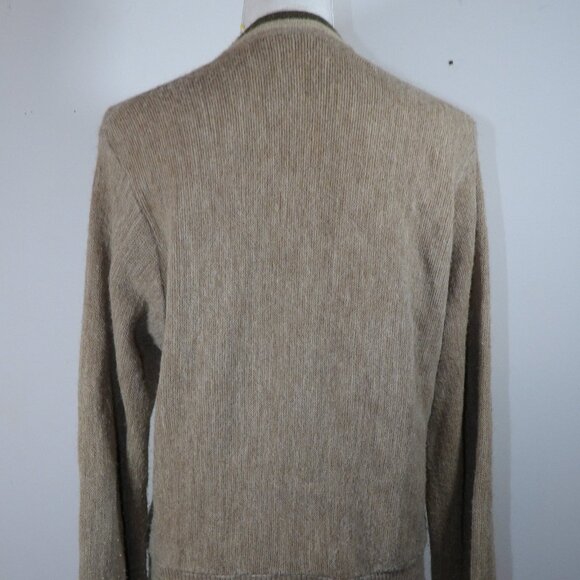 Vintage Jantzen Cardigan Sweater Men's Medium Tan & Brown - Picture 4 of 5